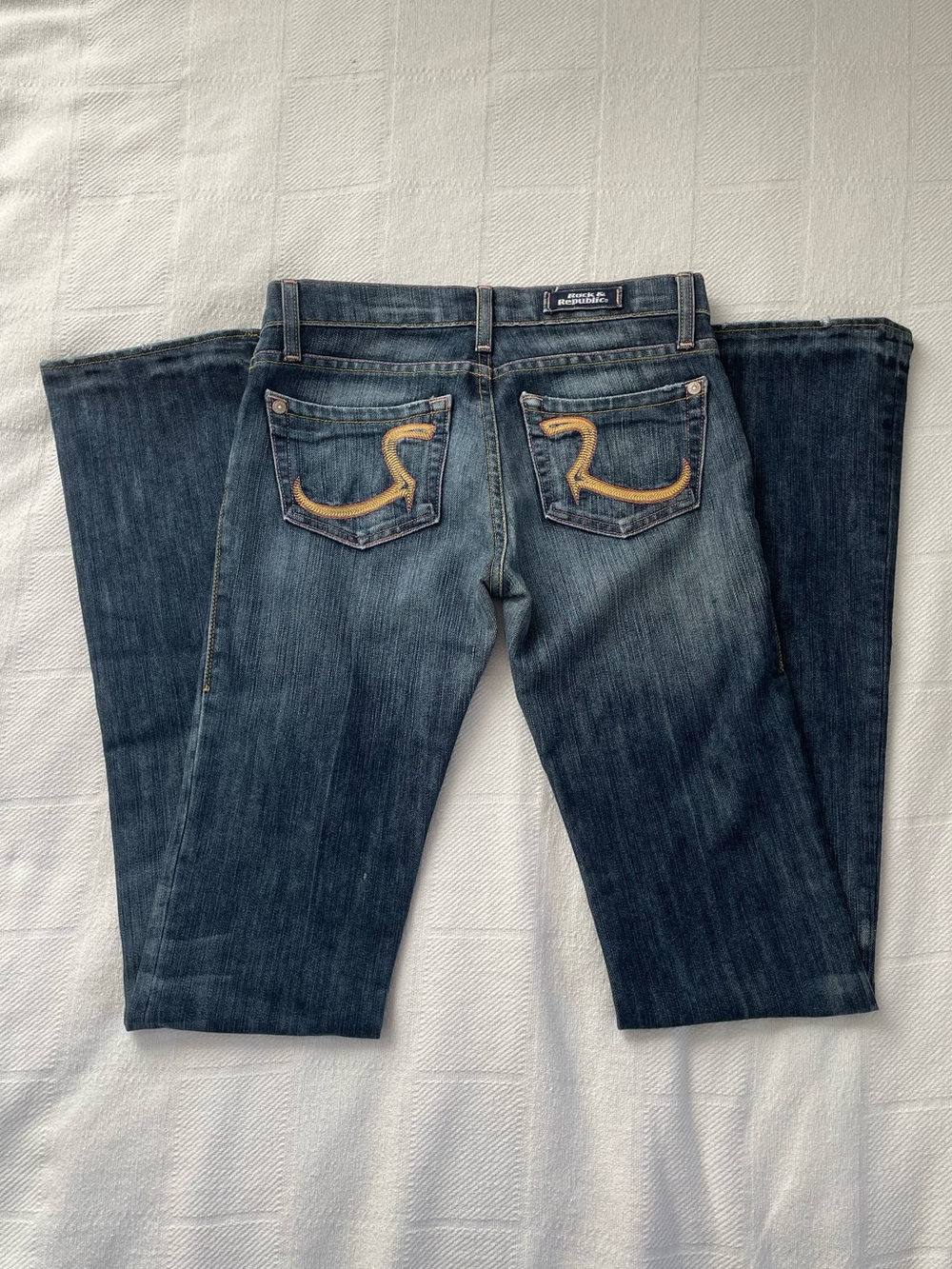 Rock & Republic Women's Blue Embroidered Pocket Jeans